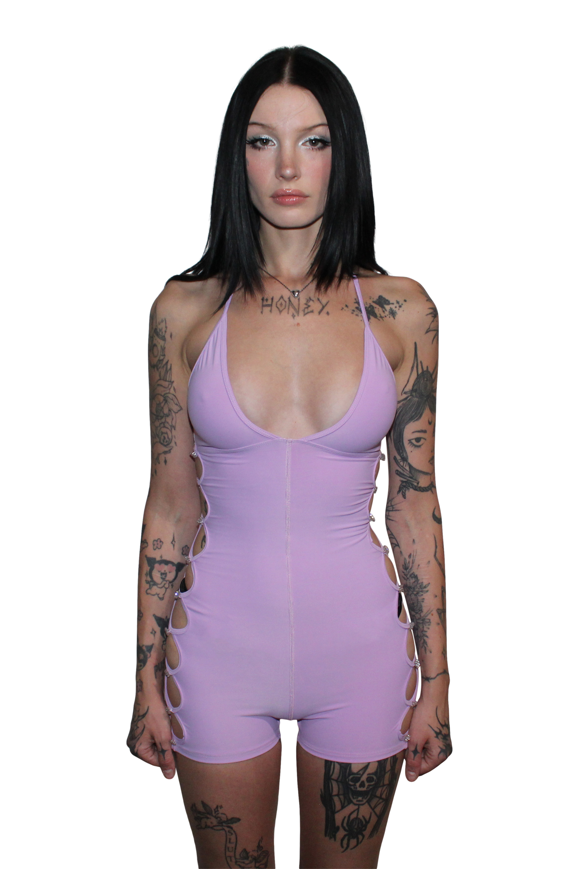 amethyst ♡ side cutout playsuit 𓂃 ࣪˖ ִֶཐི༏ཋྀ󠀮