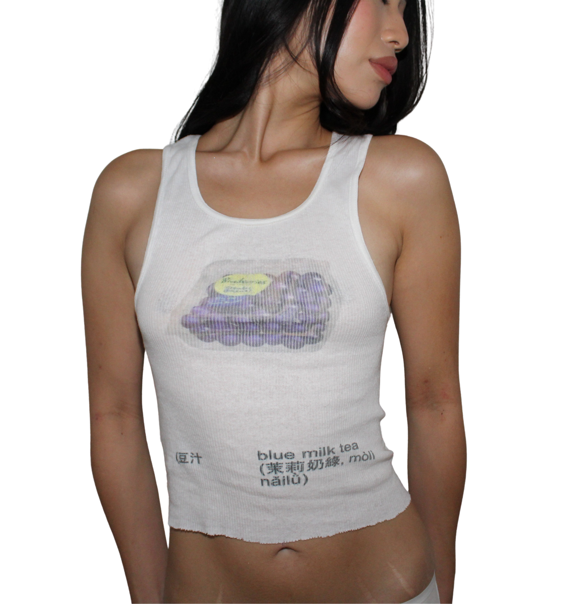 blueberry with blue milk tea (豆汁 top