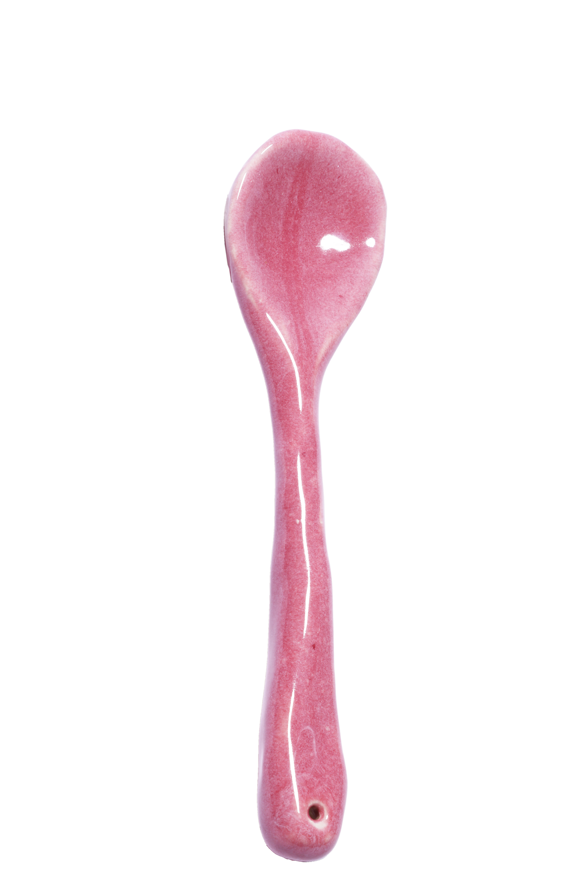 a pink spoon