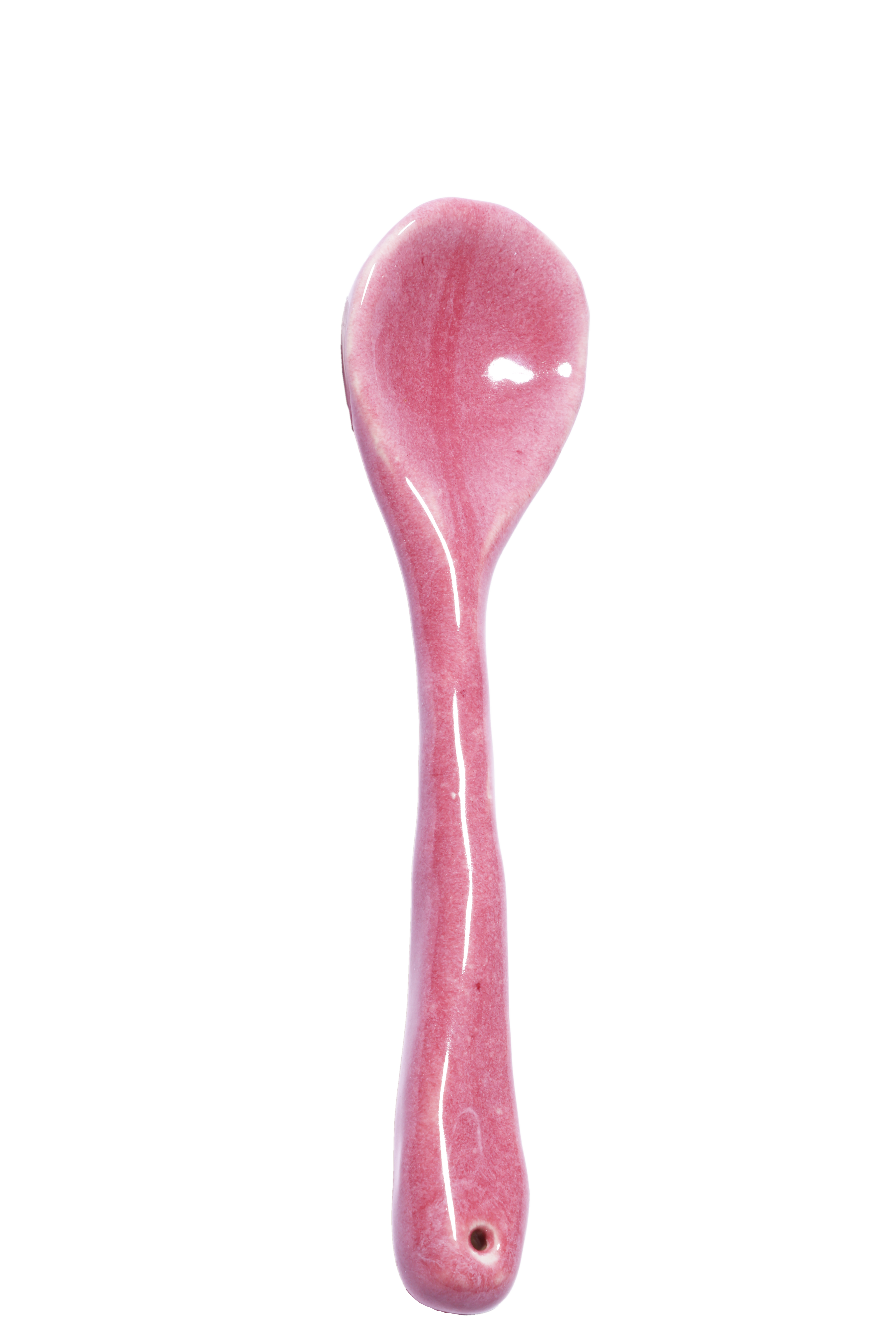 a pink spoon