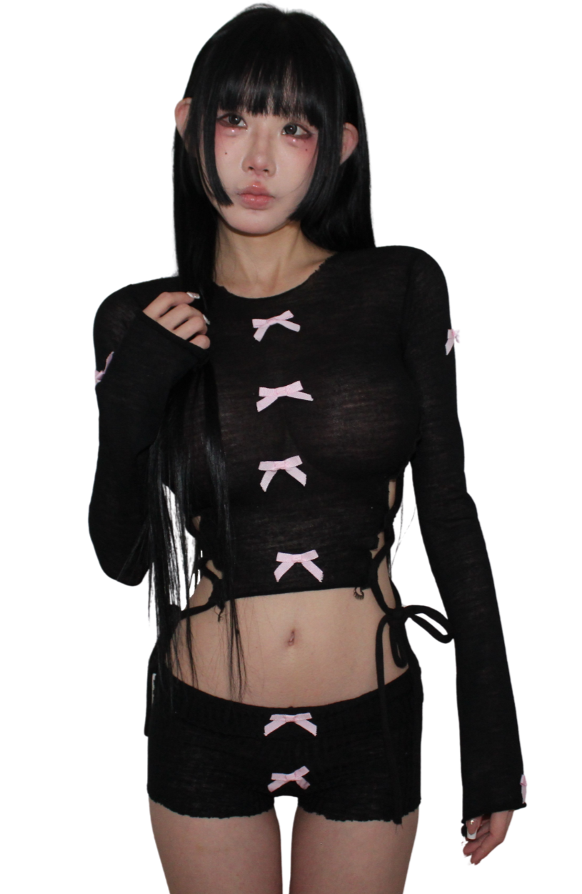 ₊ ⊹₍ᐢᐢ₎ ᰔ blk pink shorts 🎀