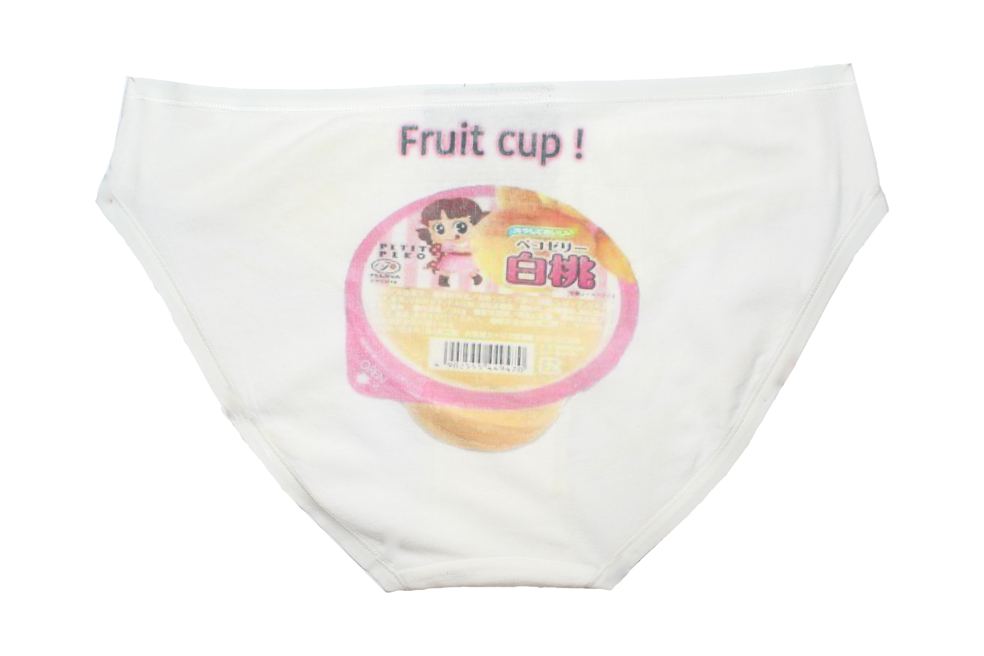 pink fruit cup . underwear .